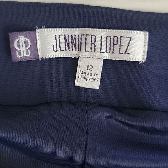 Jennifer Lopez pencil midi dress in navy blue Women's Size 12 - Picture 9 of 12